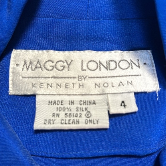 Vintage Maggy London by Kenneth Nolan  ‎ 100% Silk Suit  Tunic and Skirt Size 4 - Picture 8 of 11
